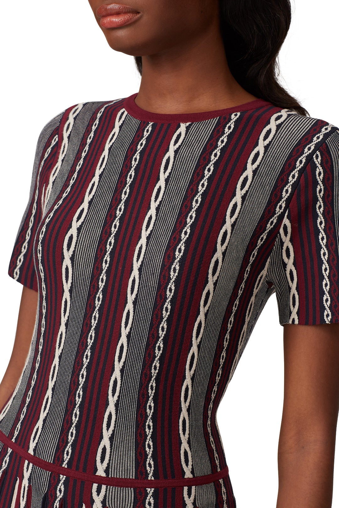 Burgundy Striped Sweater Dress by Tory Burch 3
