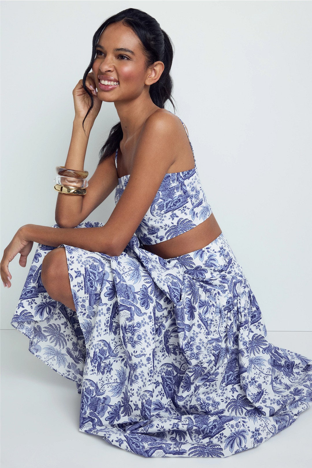 Procida Floral Midi Skirt by Staud 3