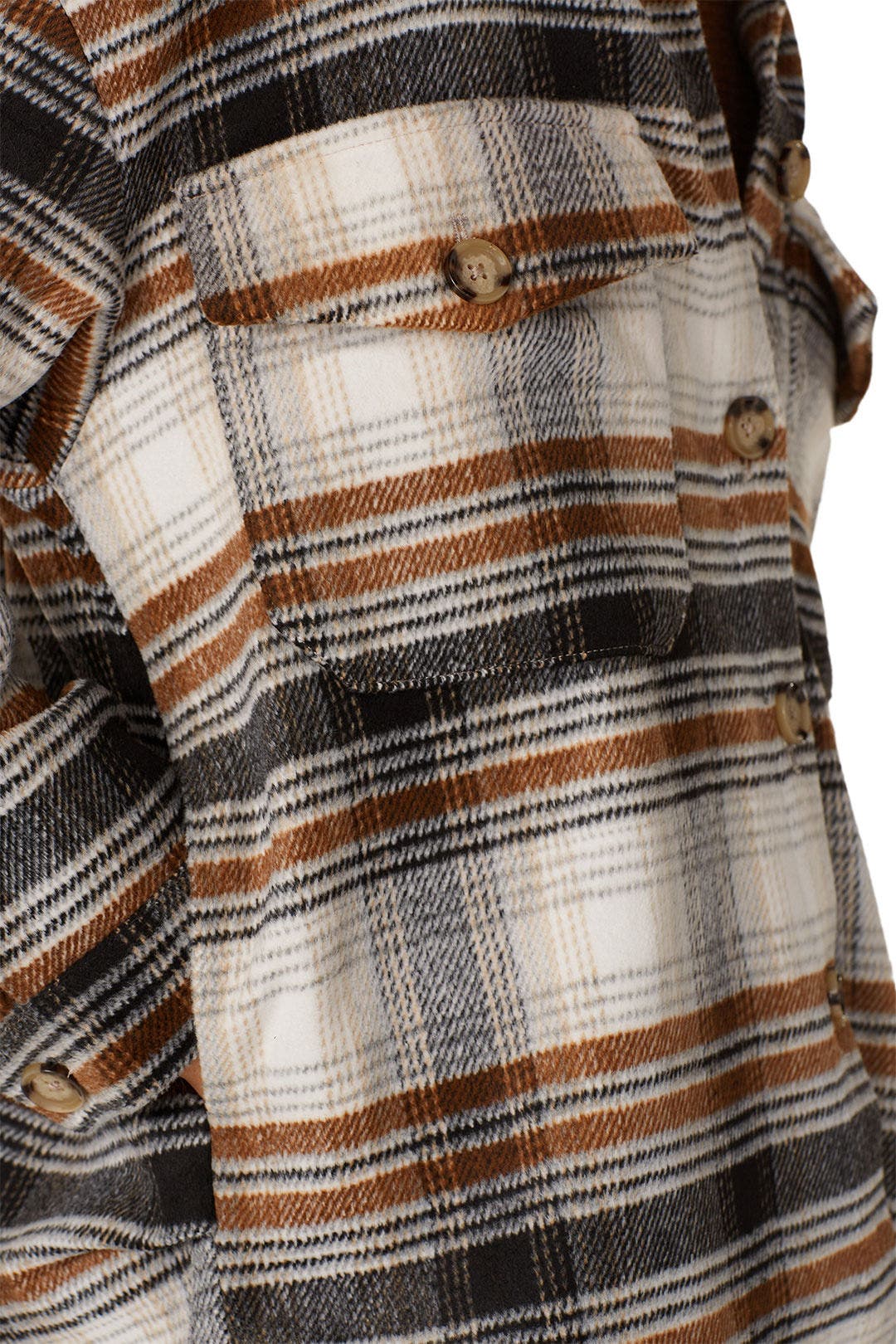 Brown Plaid Shirt Jacket by VERO MODA 3
