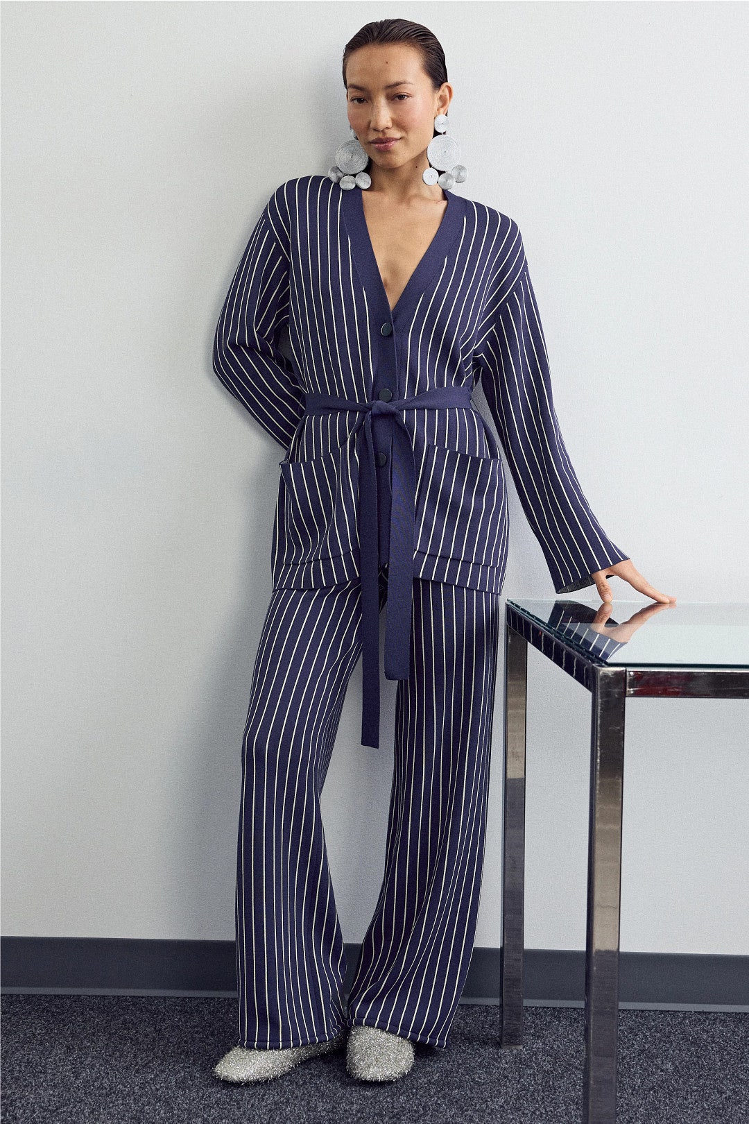 Max Pinstripe Cardigan by SIMONMILLER 3