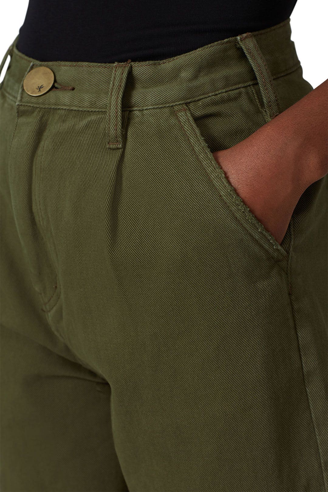 Olive Military Smiths High Waist Jeans by One Teaspoon 3