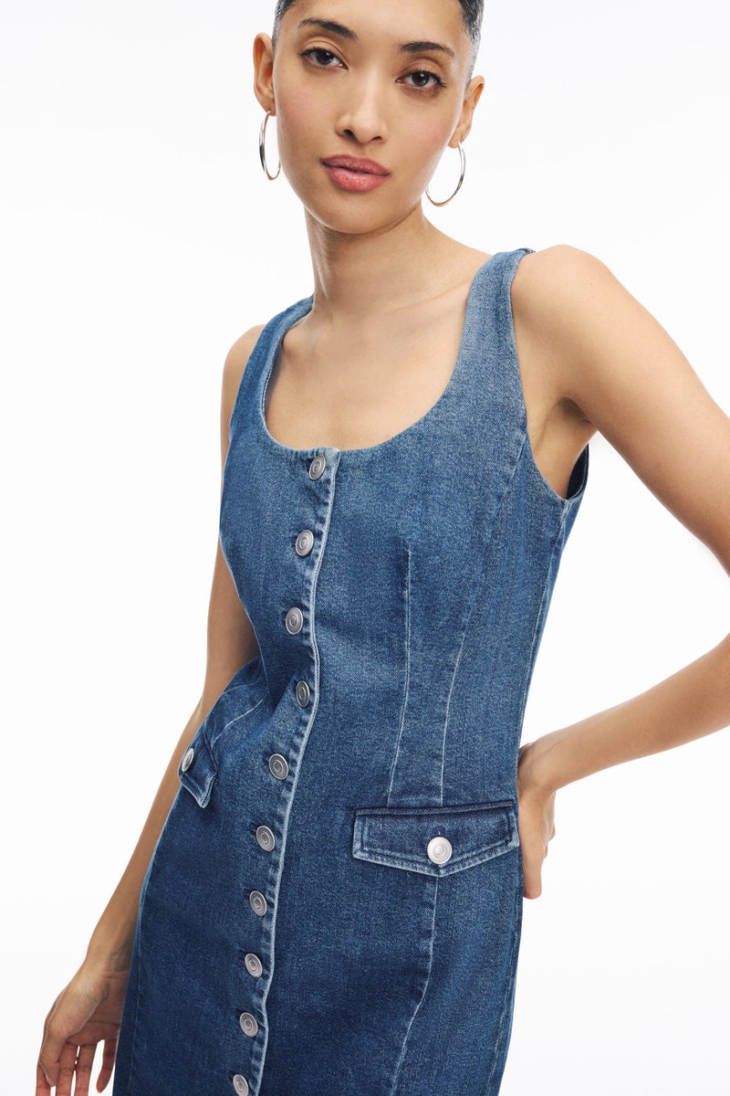 Scoop Neck Button Front Midi Dress by TOCCIN X RTR - Photo 3