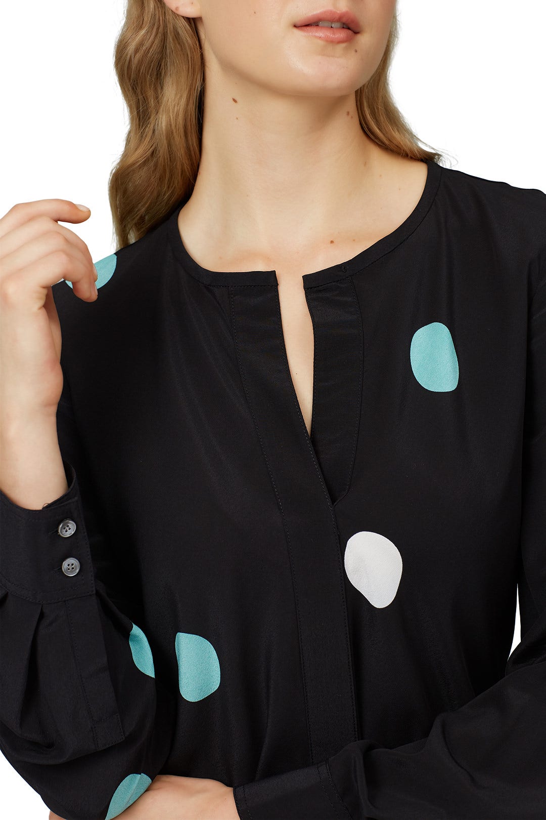 Polka Dot Button Down Blouse by Derek Lam 10 Crosby 3