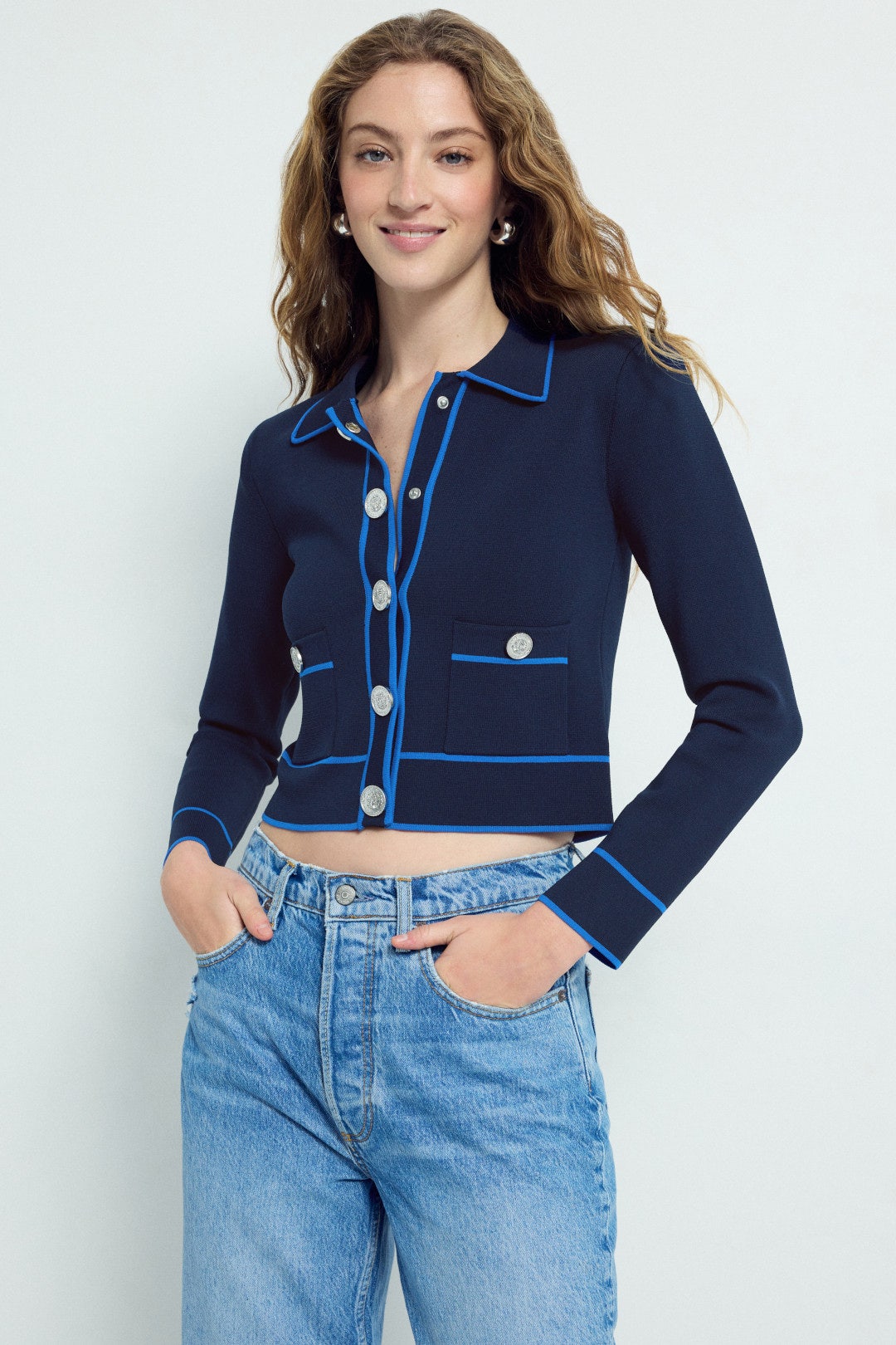 Tala Contrast Trim Cardigan by L'agence 3