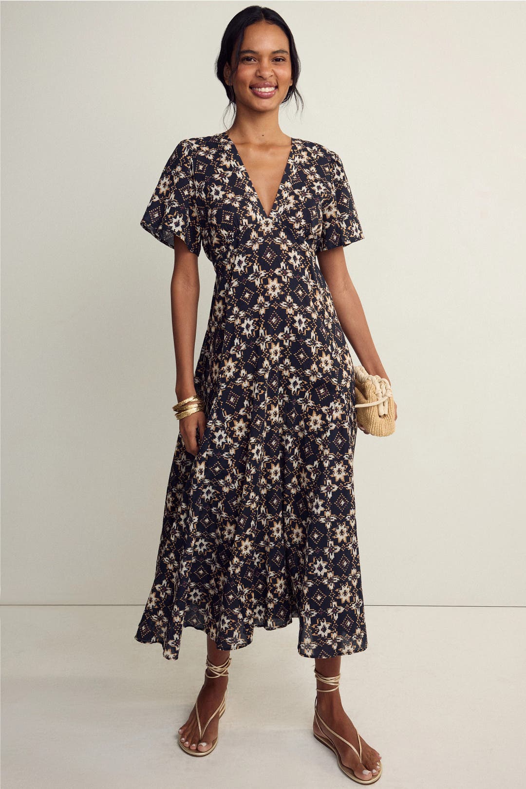 Seamed Flutter Sleeve Maxi Dress by Madewell | Rent the Runway