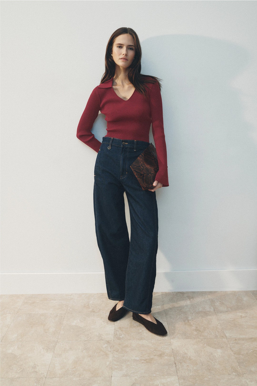 Collared Rib Knit Sweater by SIMKHAI 3