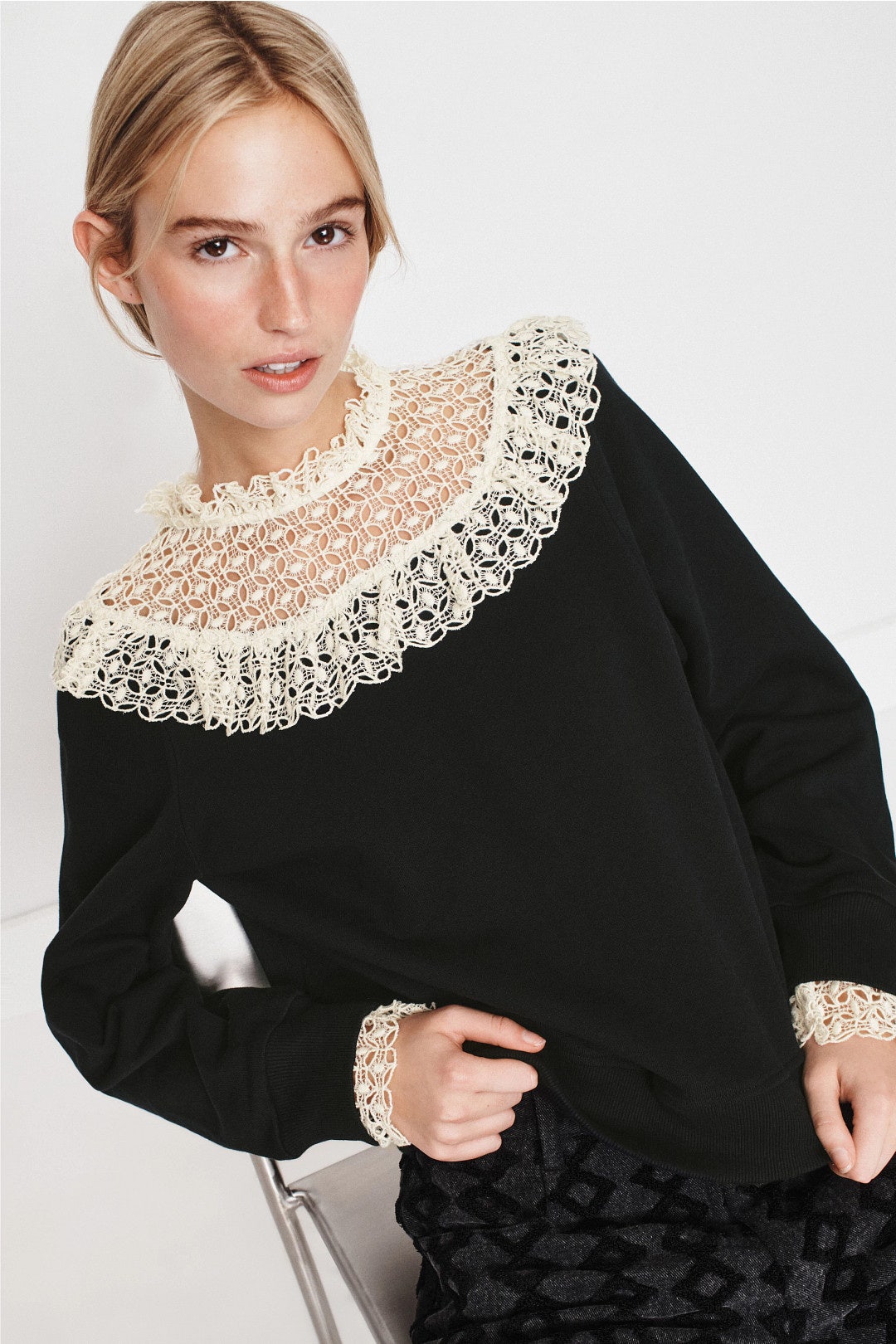 Laced Collared Sweatshirt by Sea NY x RTR 3