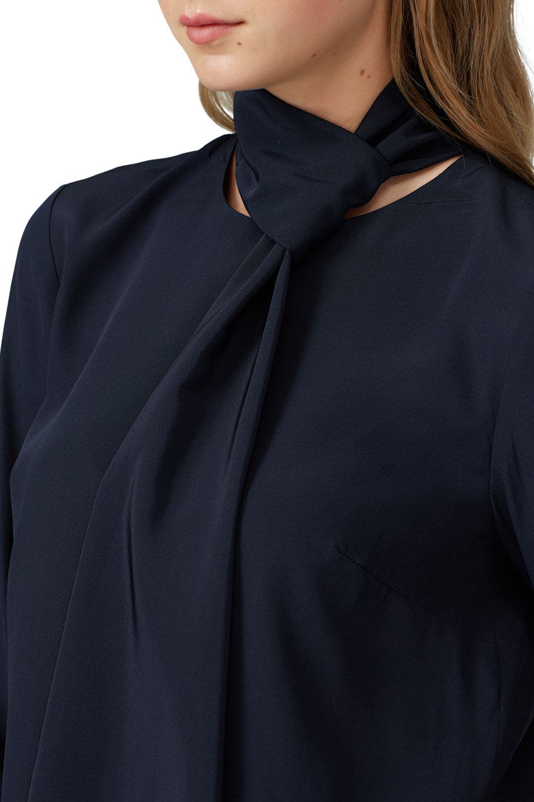 Navy Tie Neck Shift Dress by Tibi 3