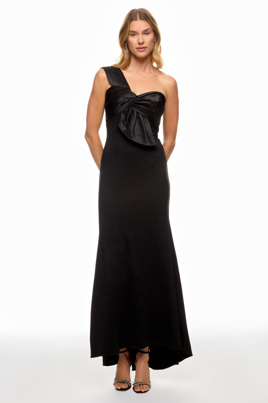 One Shoulder Draped Trumpet Gown by Ieena for Mac Duggal