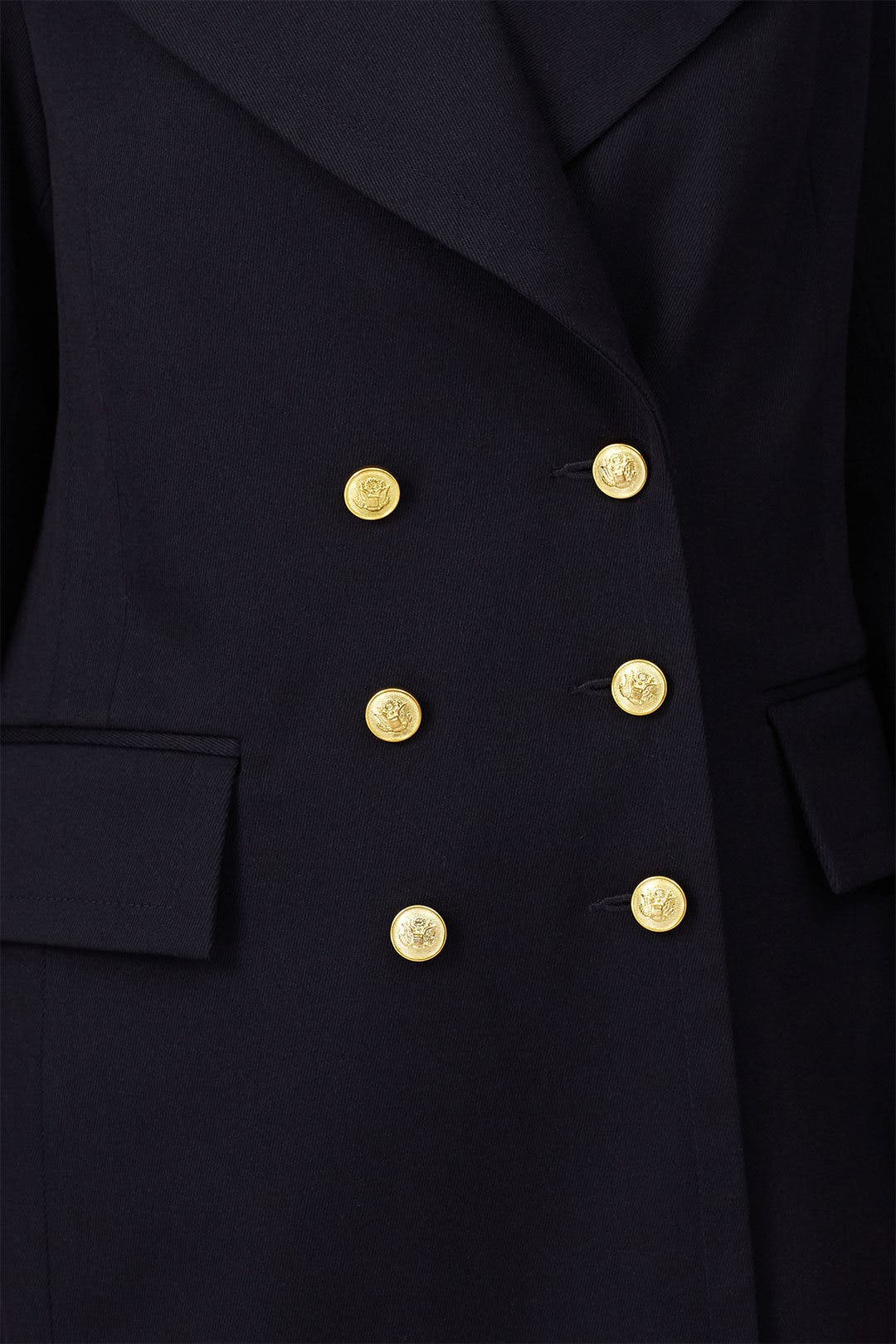 Navy Twill Double Breasted Coat by Victor Alfaro x RTR | Rent the
