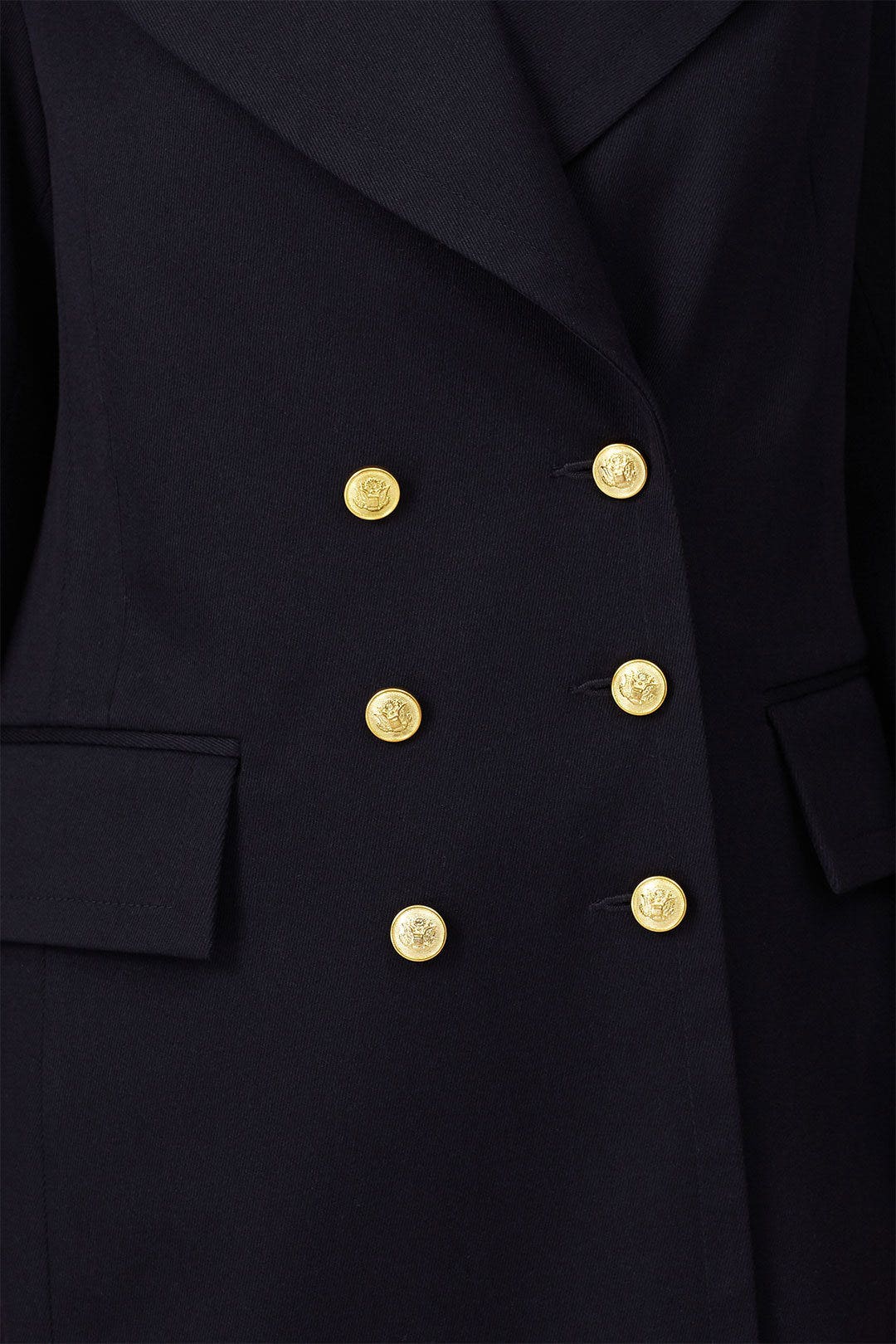 Navy Twill Double Breasted Coat by Victor Alfaro x RTR 3