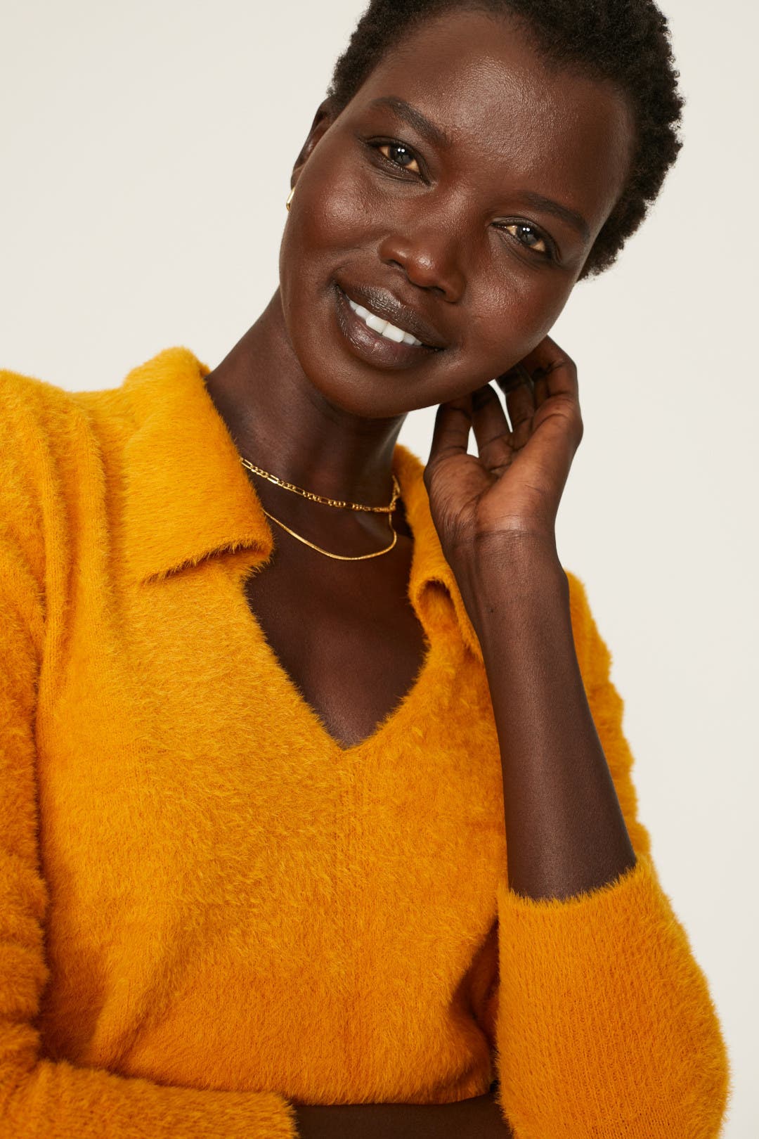 Orange Collared Sweater by 525 America | Rent the Runway