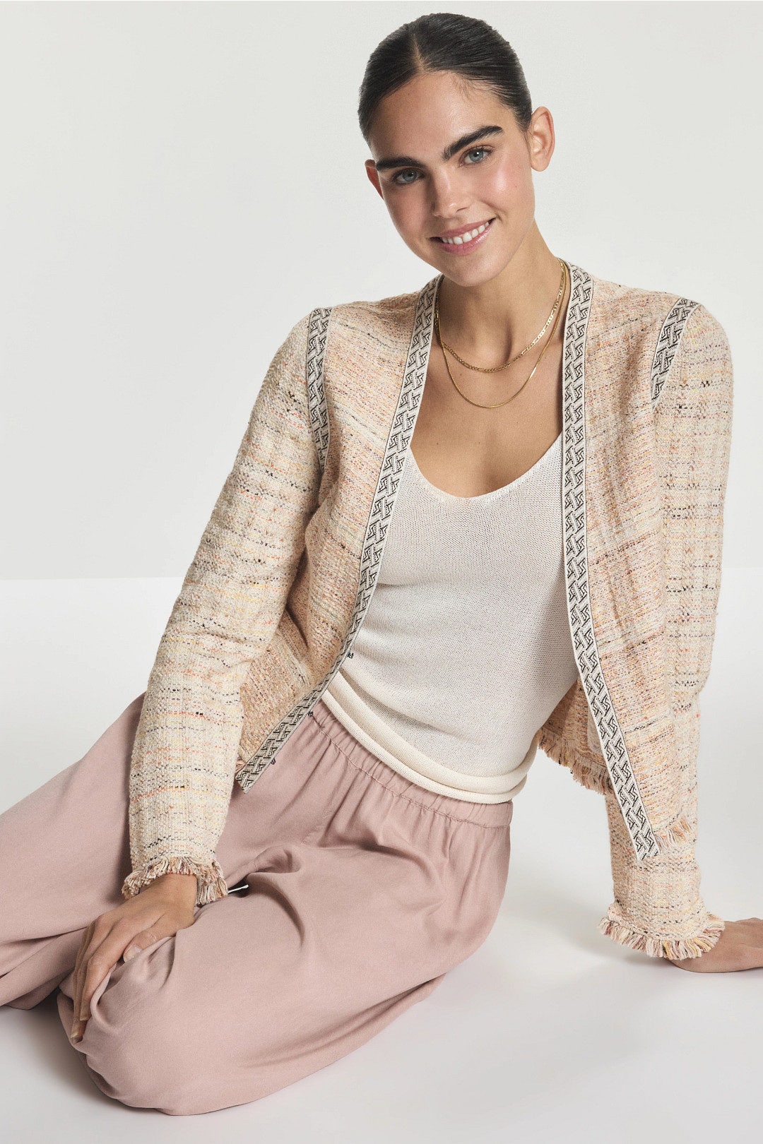 Contrast Trim Knit Jacket by NIC + ZOE 3