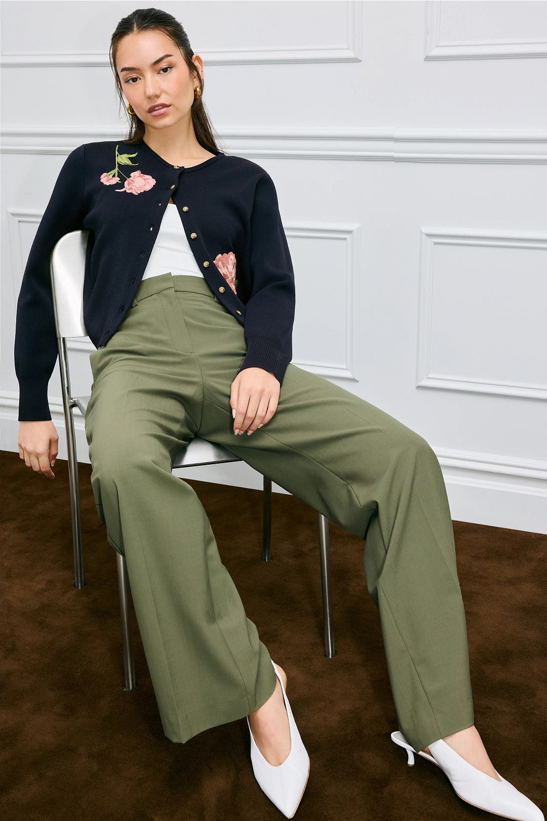 ted baker カーディガン Black | V-neck Crop Cardigan With Rib | Ted Baker US