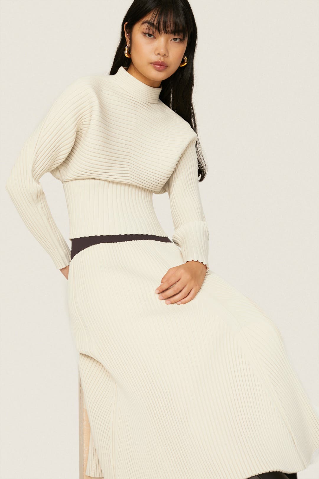 White Ribbed Knit Skirt by Tory Burch | Rent the Runway