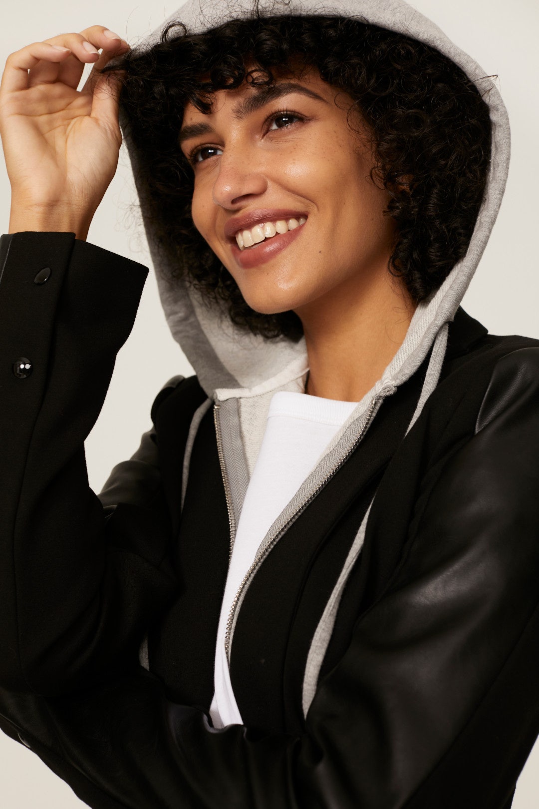 Ryder Faux Leather Sleeve Blazer by Central Park West 3