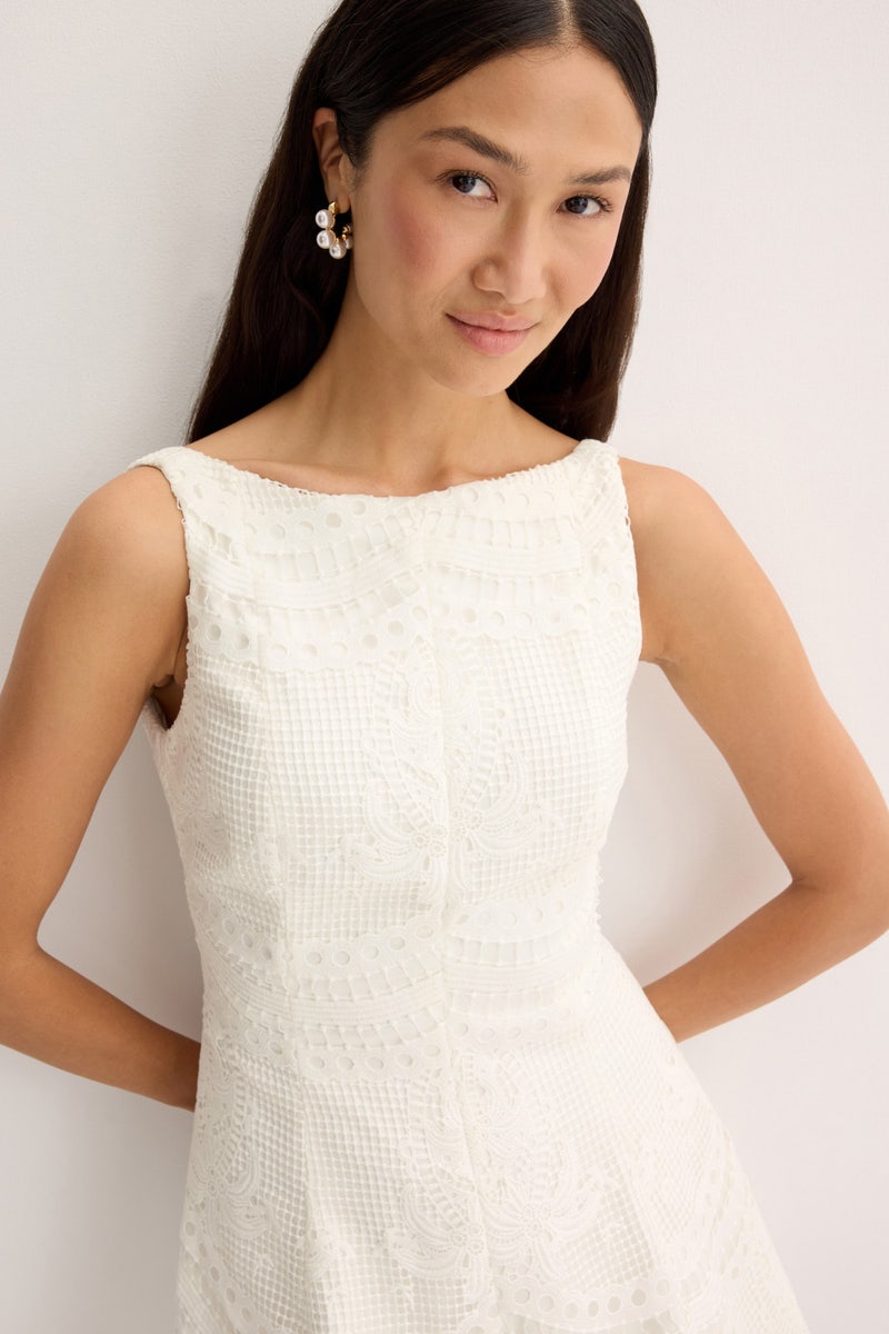 Boat Neck Fit & Flare Mini Dress by Jewel x Badgley Mischka - Photo 3