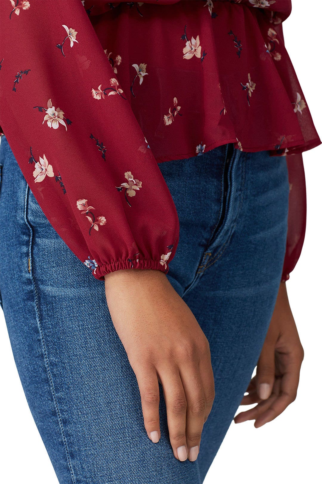 Floral Woven Surplice Top by Slate & Willow 3