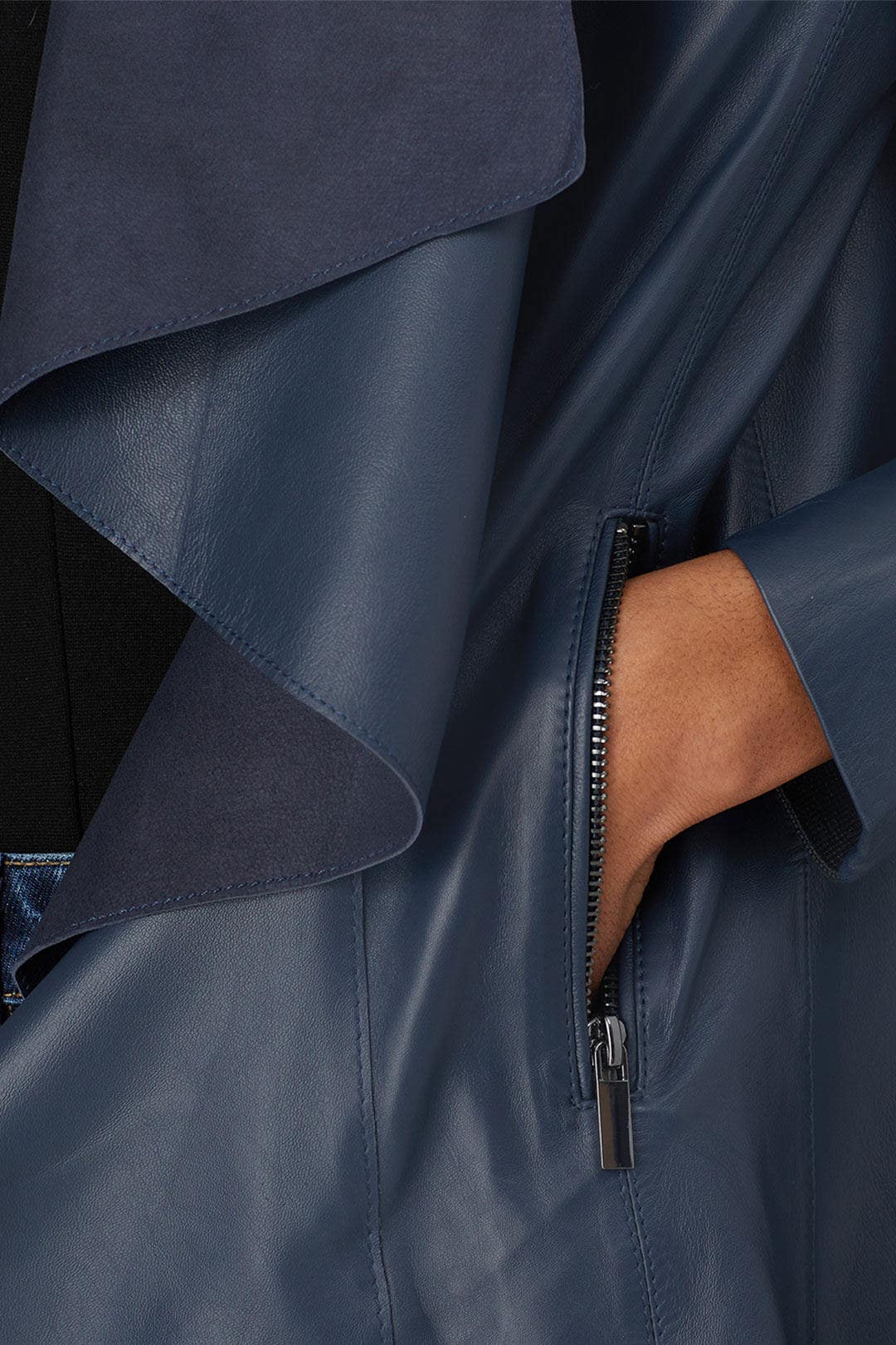 Leather Drape Jacket by Slate & Willow 3