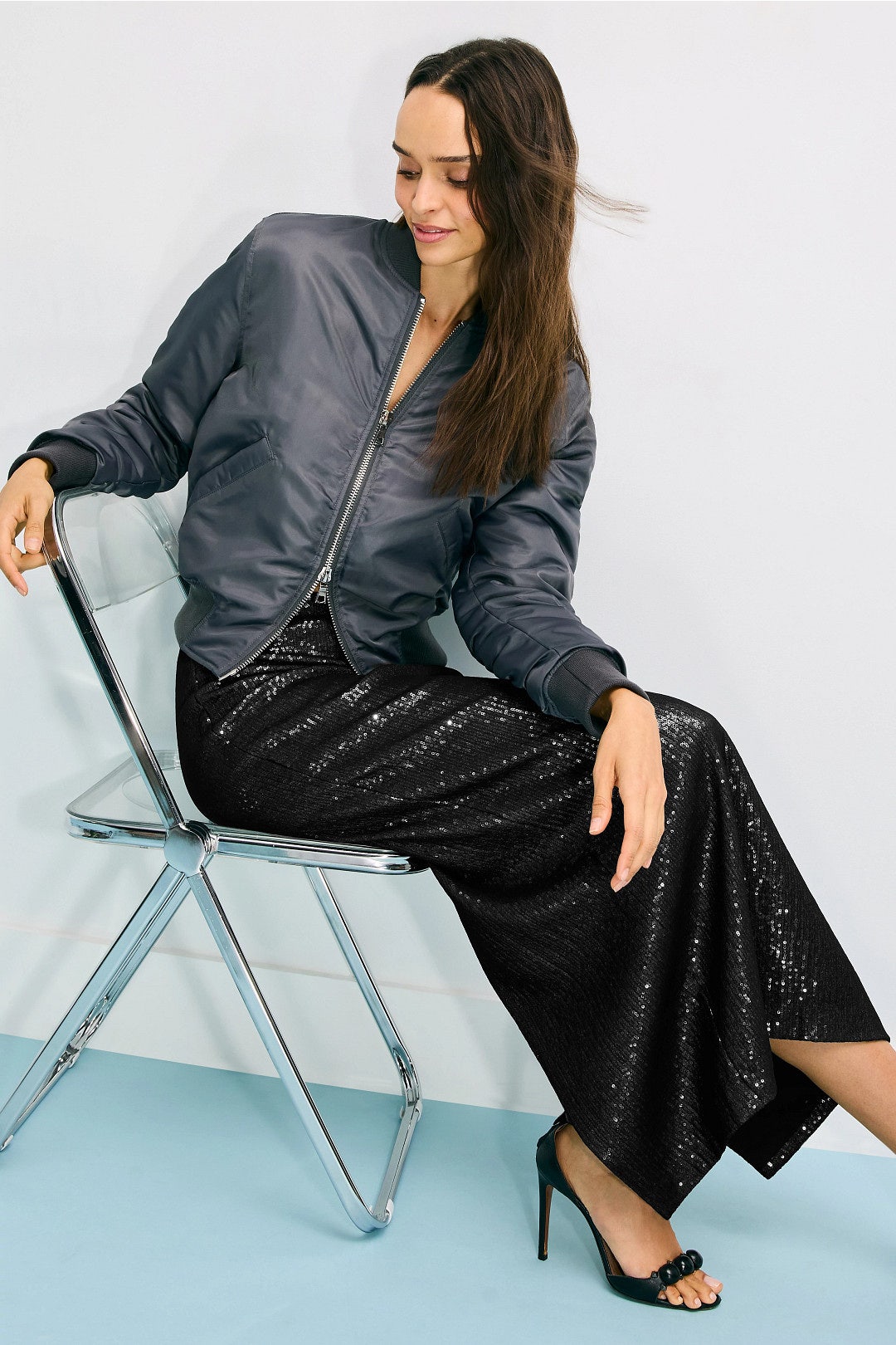 Sequin Column Maxi Skirt by Rosetta Getty x RTR 3