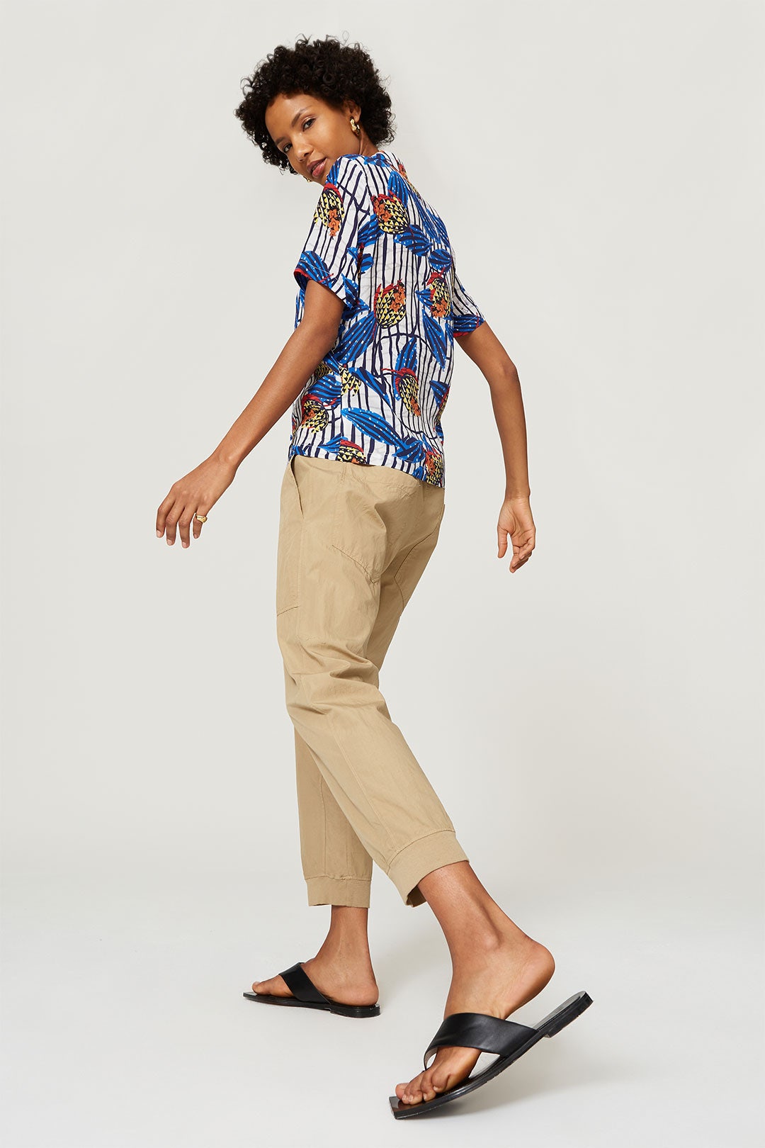 Blue Floral Camp Shirt by Stella Jean 3