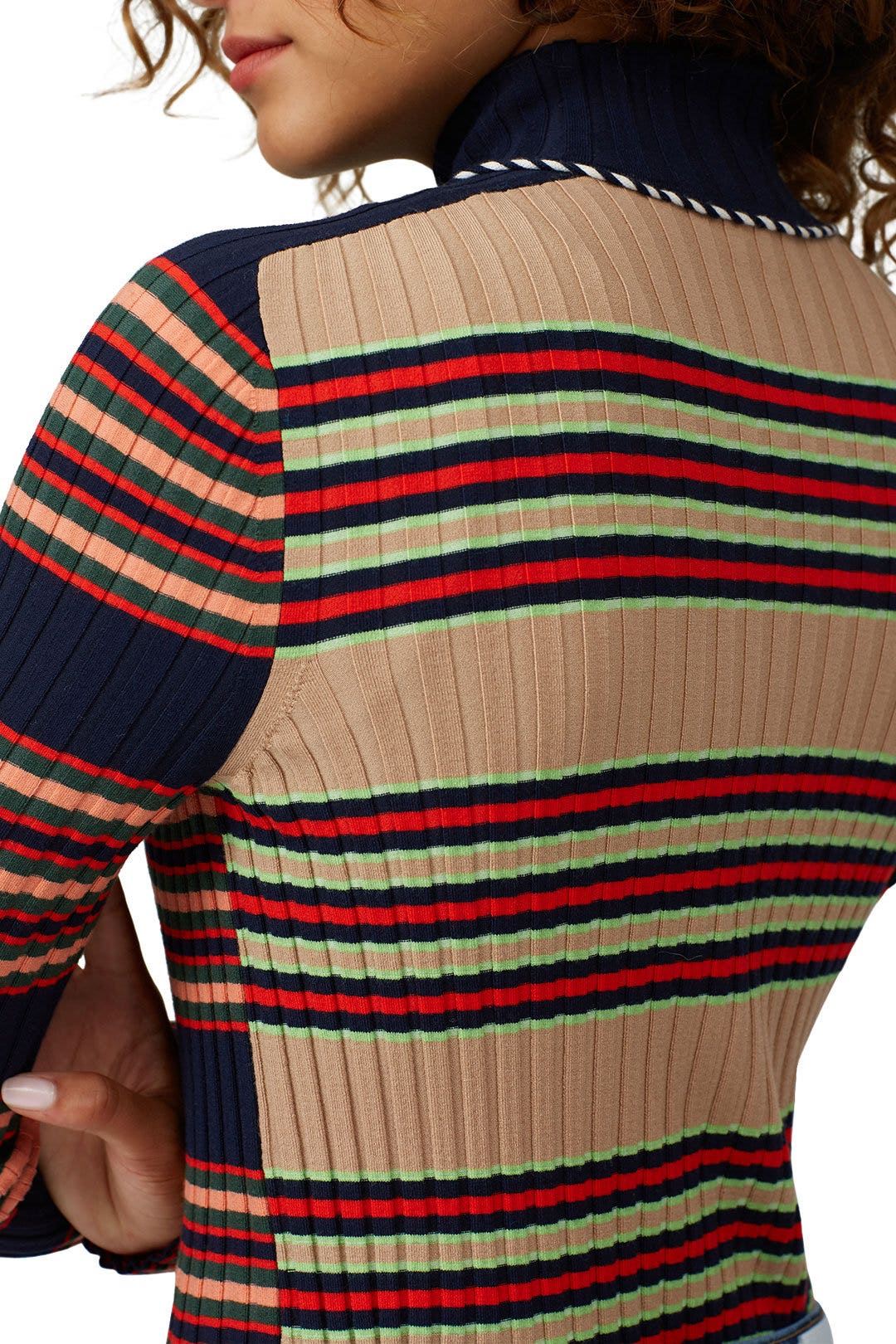 Navy Striped Turtleneck by Tory Burch 3