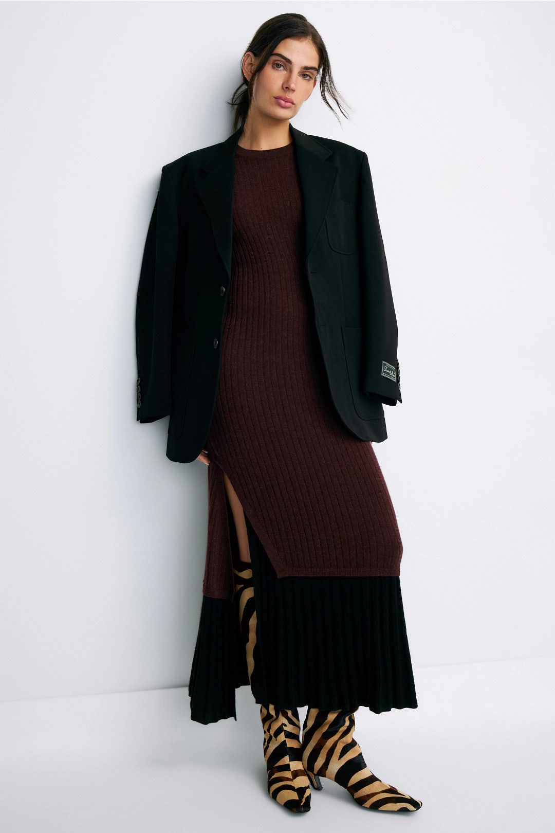 Cashmino Layered Crew Neck Dress by NAADAM 3