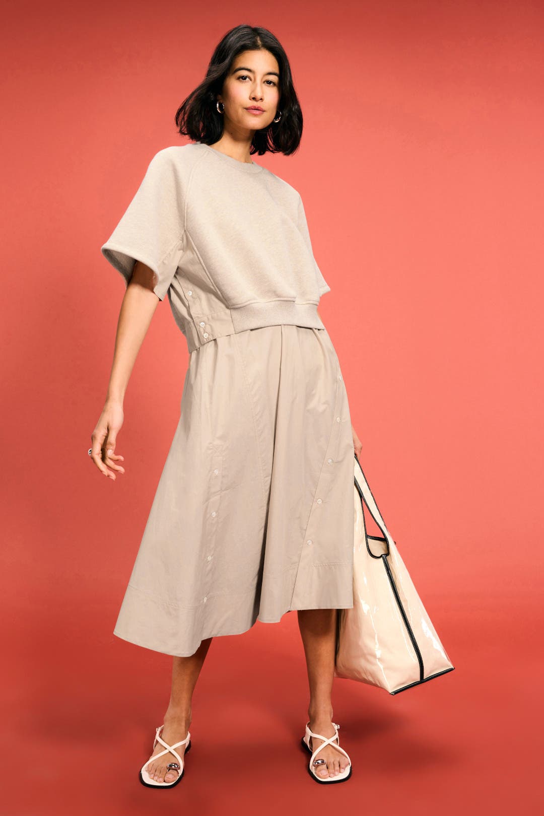 【3.1 Phillip Lim】Sweatshirt Combo ミディアムワンピース Sweatshirt Combo Dress by 3.1 Phillip Lim x RTR | Rent the