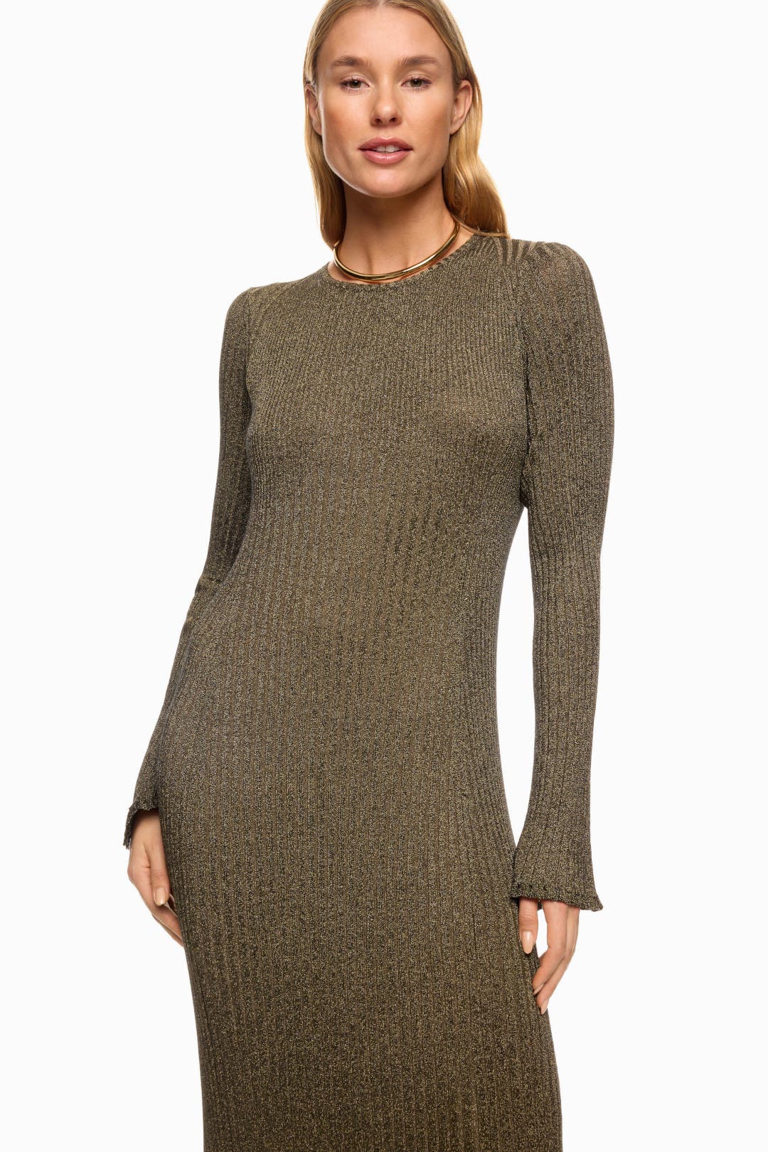 【関税込み】Proenza Schouler シルバー Joni マキシワンピース Proenza Schouler Joni Dress in Metallic Rib - Silver