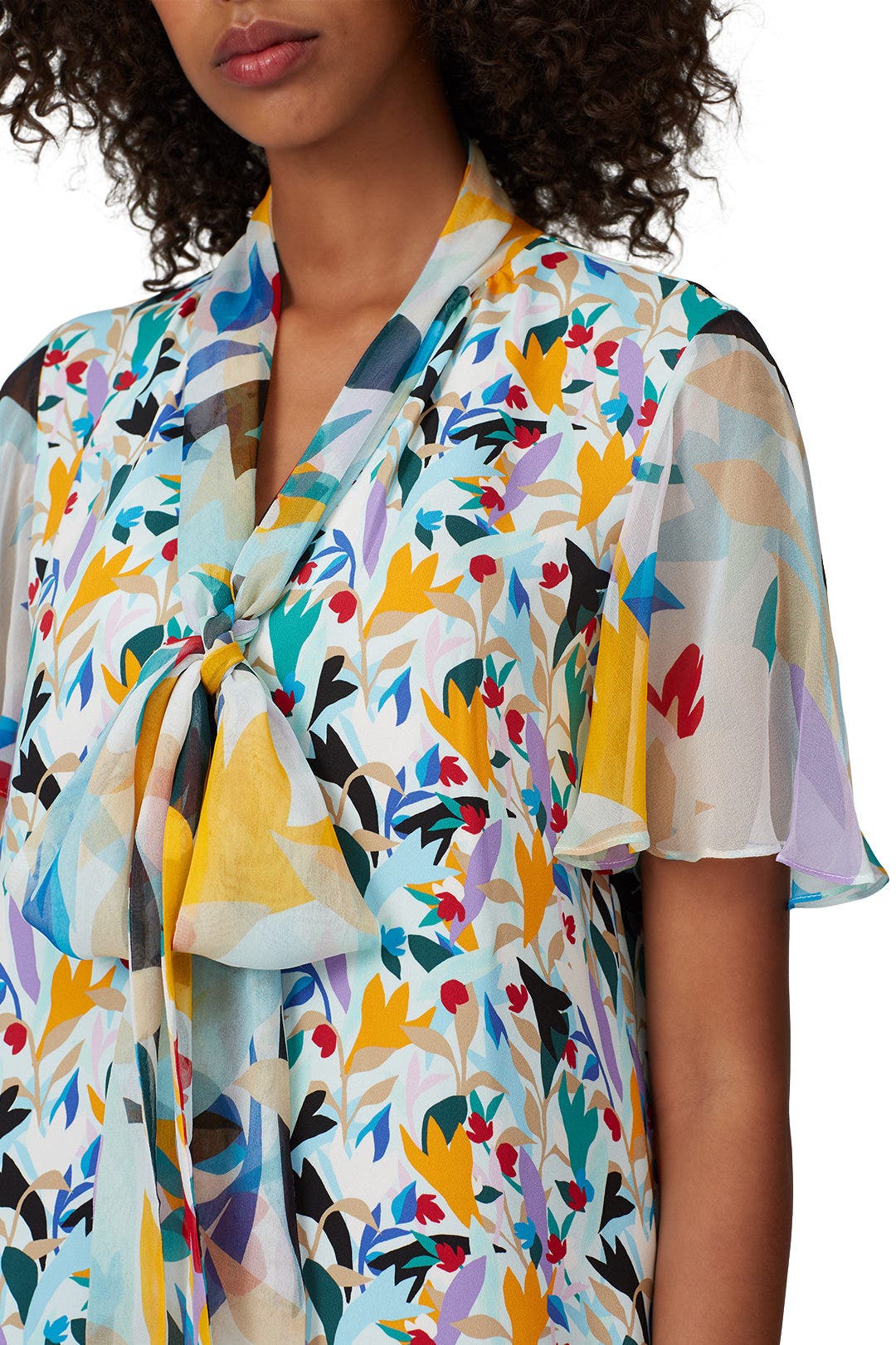 Tie Neck Flutter Sleeve Top by Prabal Gurung 3