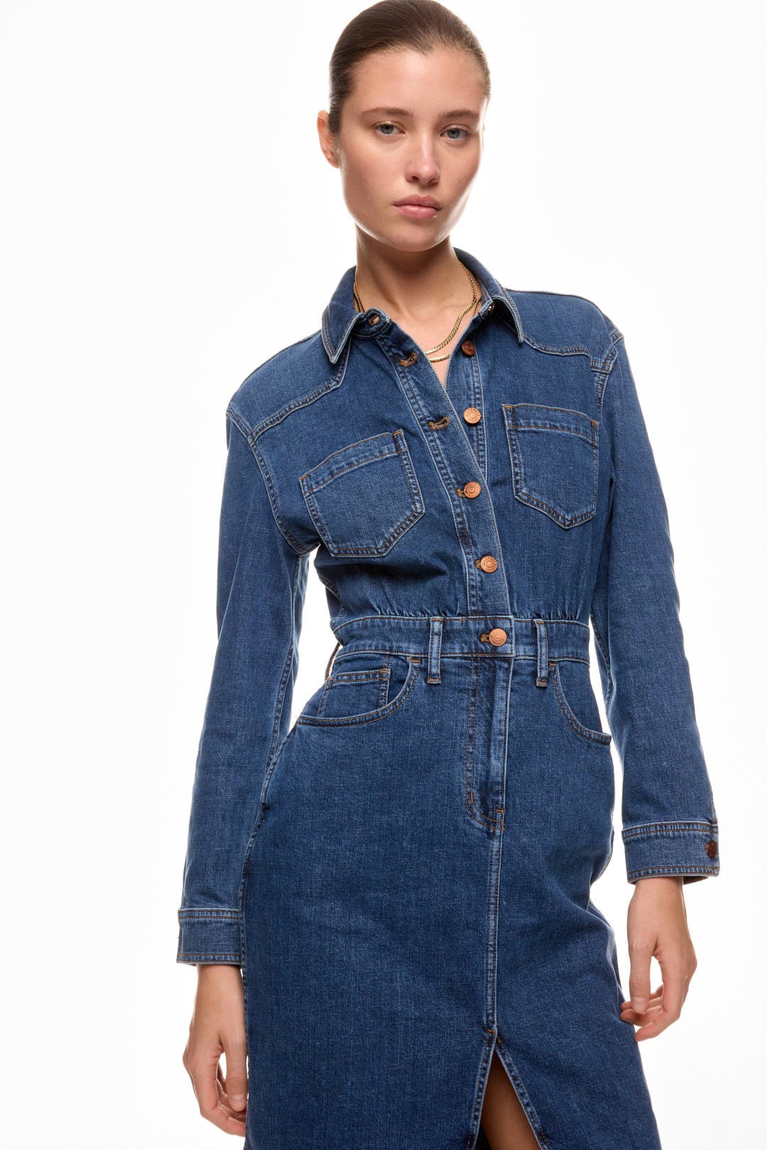 Denim Long Sleeve Shirt Dress by Madewell | Rent the Runway