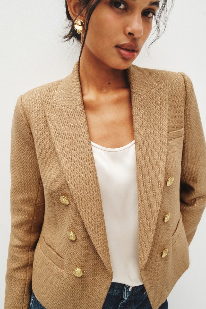 Brooke Double Breasted Crop Blazer by L'agence - Photo 3