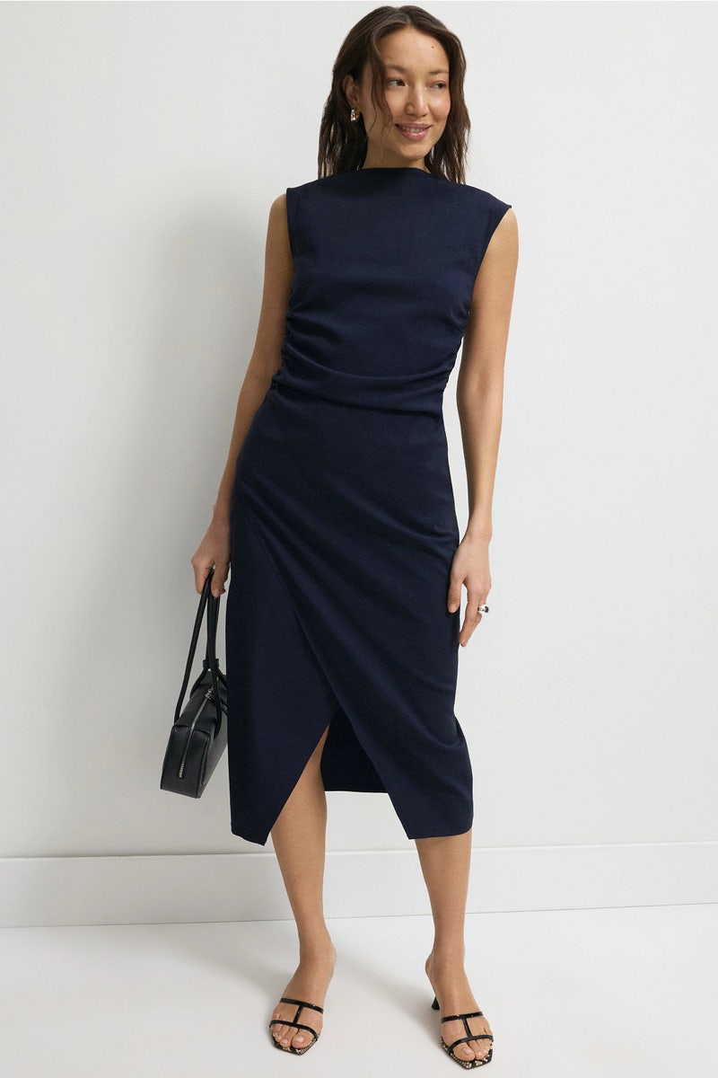 Button Back Vent Dress by Club Monaco