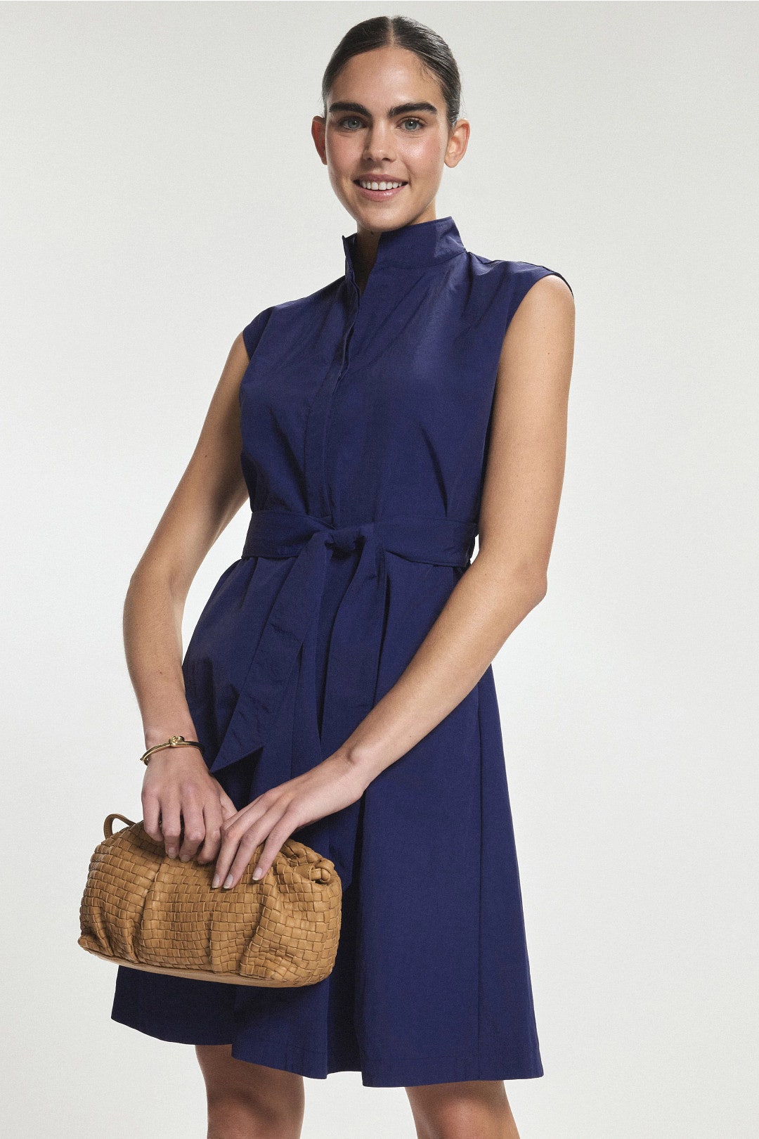 Collared Dress with Belt by N Natori 3