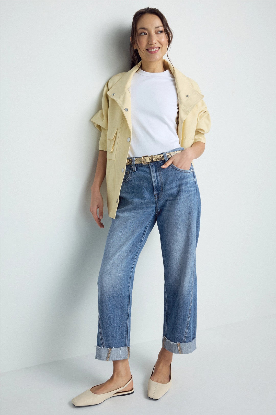Kacey Mid Rise Boyfriend Cuffed Jeans by PISTOLA 3