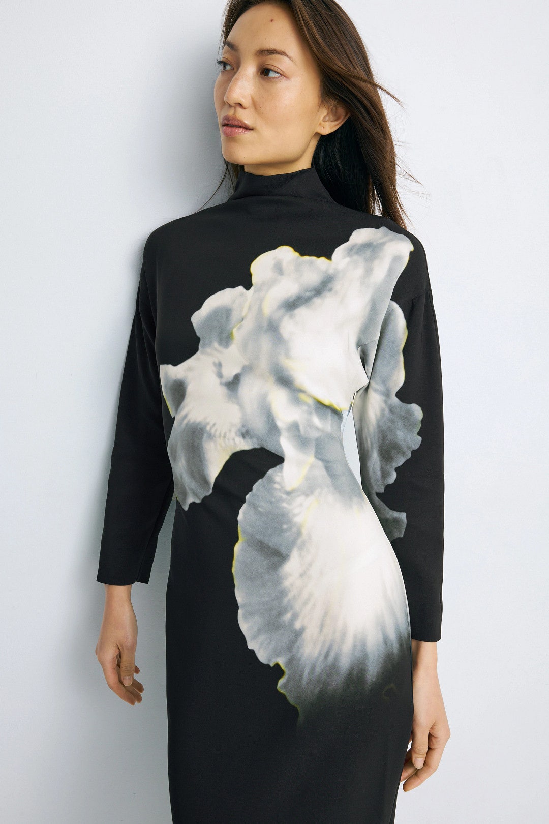 Mock Neck Floral Print Dress by Alberta Ferretti 3