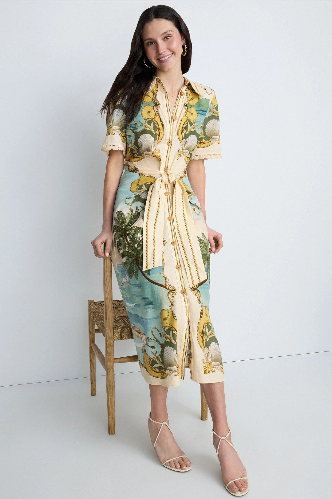 Royal Sea Midi Dress by FARM Rio | Rent the Runway