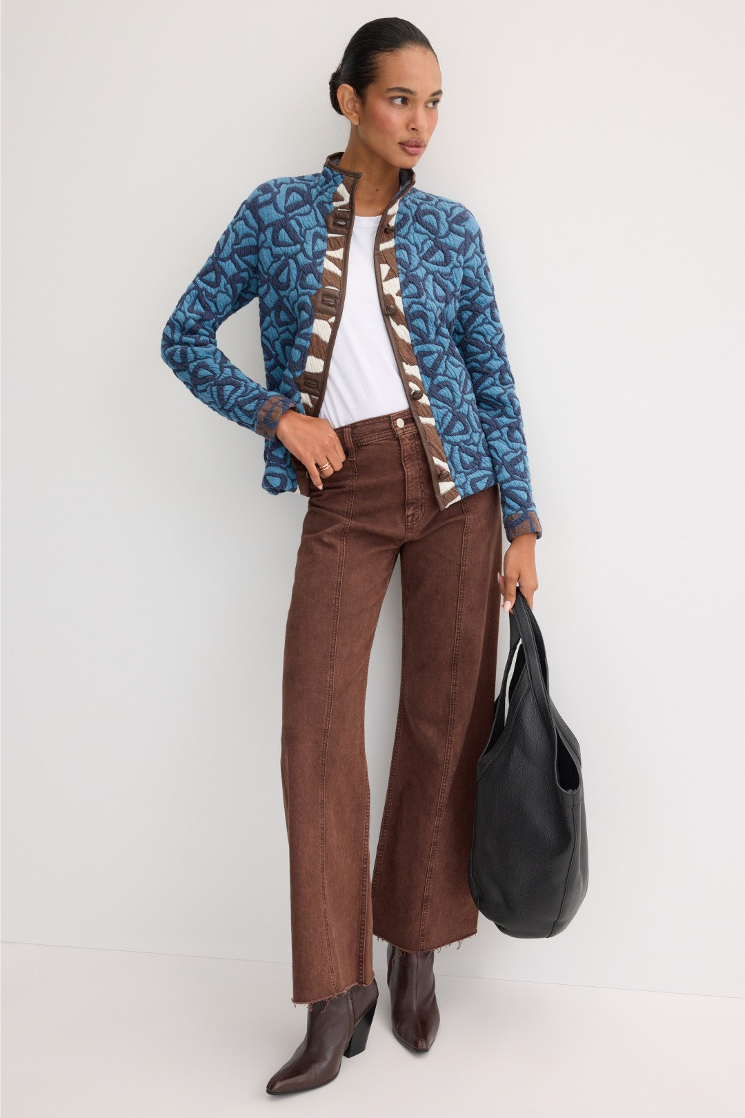 Quilted Faux Leather Trim Jacket by NIC + ZOE 3