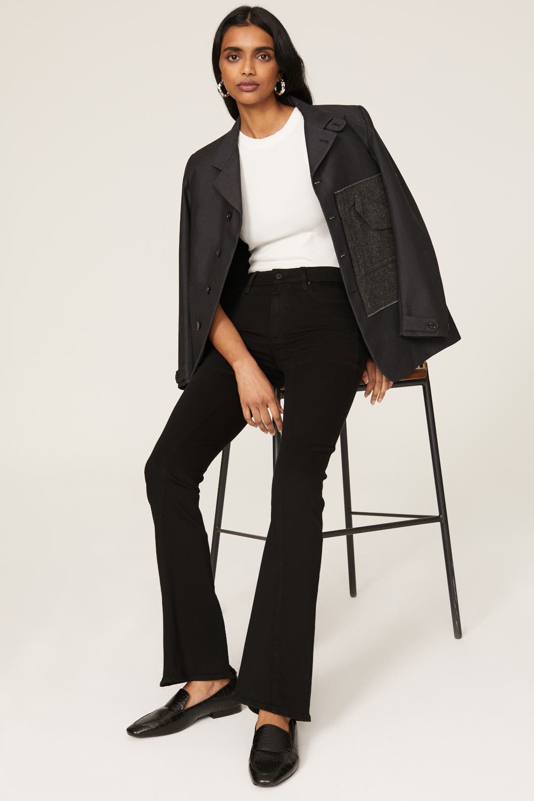 デニム・ジーパン Paige High Rise Lou Lou Jeans PAIGE Lou Lou High-Rise Sparkly Coated Jeans | Neiman Marcus