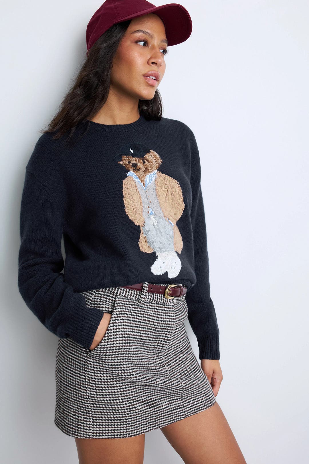 Wool Bear Long Sleeve Collared Pullover Sweater by Polo Ralph
