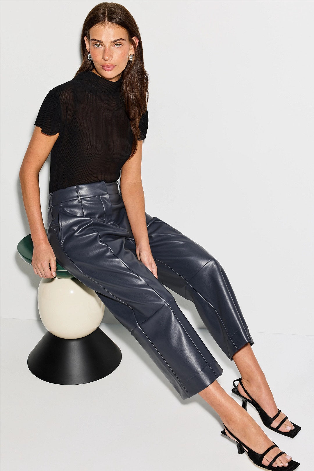Faux Leather Cropped Pants by Jason Wu x RTR 3