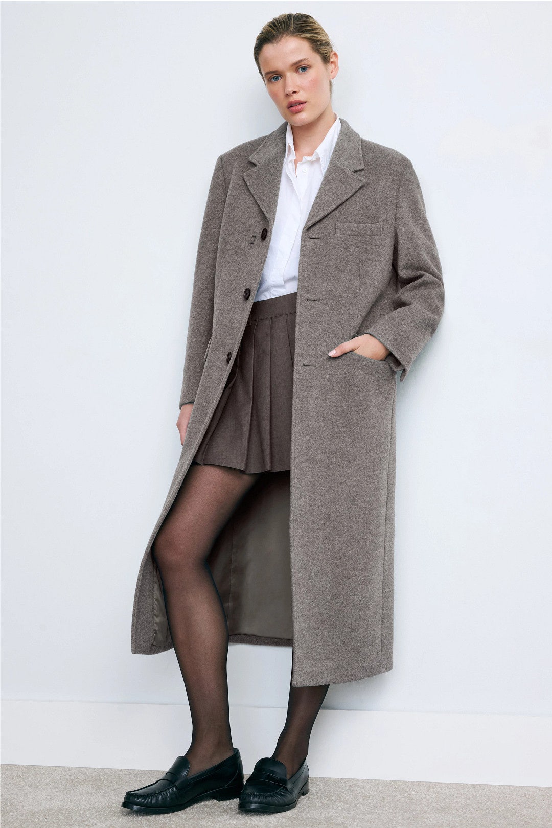 2-Way Three Button Cashmere Coat by DUNST 3