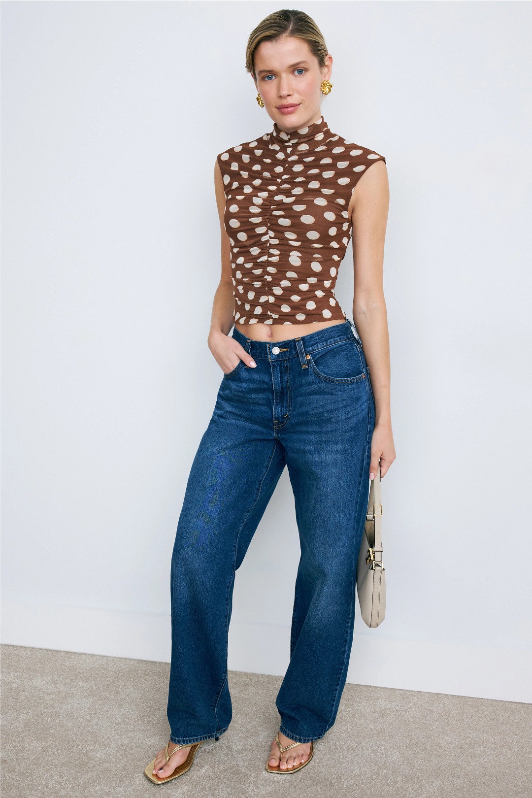 Jolie Turtleneck Ruched Top
