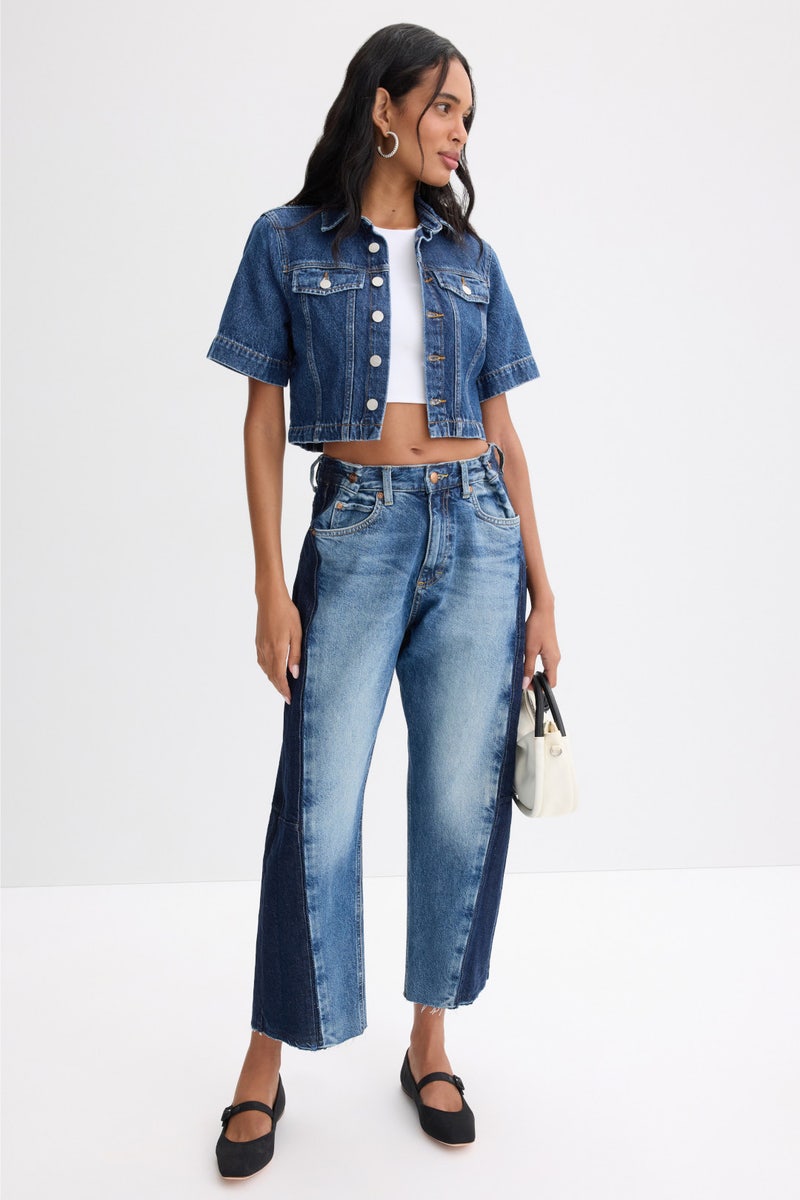 Denim Trucker Short Sleeve Top by Joe's Jeans - Photo 3
