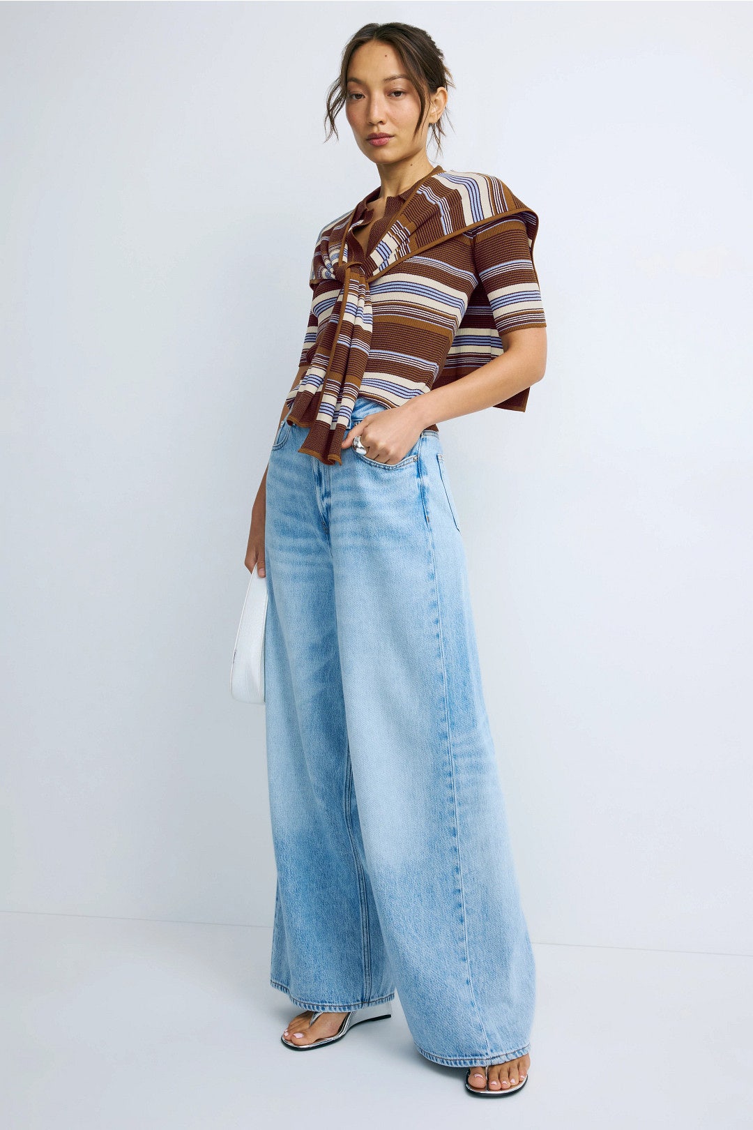 Striped Jacquard Polo Top by Monse 3