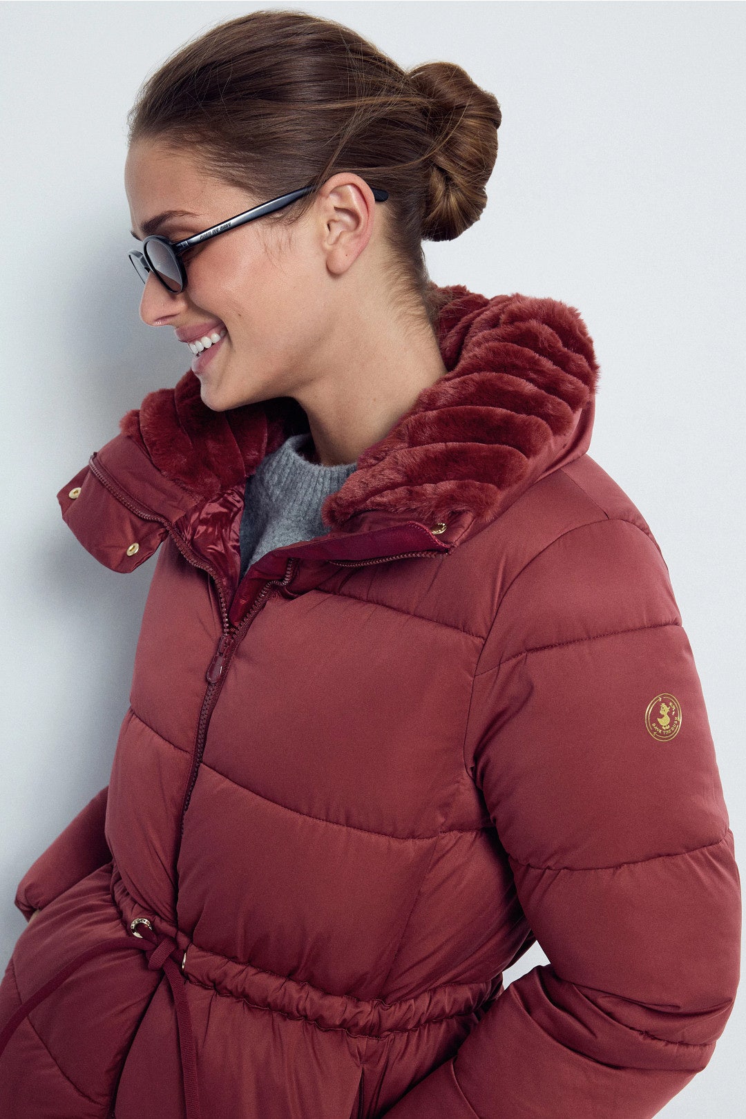 Red Petunia Puffer Coat
