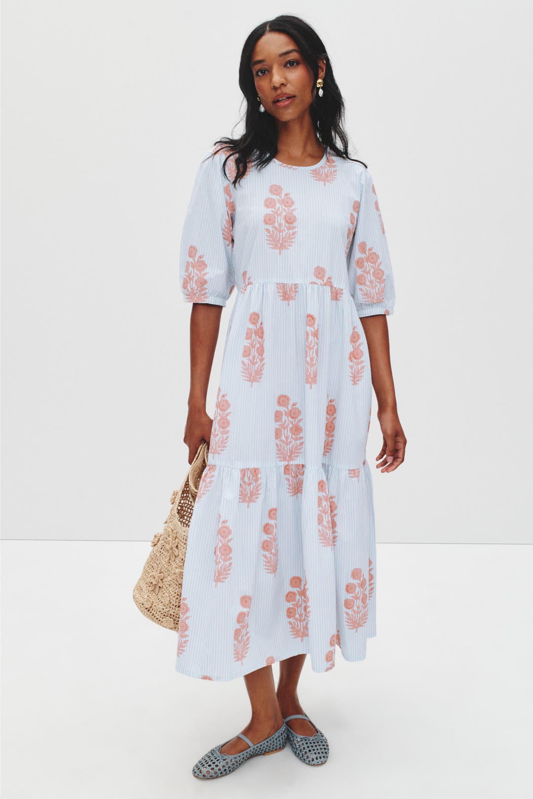 ワンピース SZ BLOCKPRINTS Gaia Dress Cashmere Blue Blue Floral Gaia Dress by SZ Blockprints | Rent the Runway