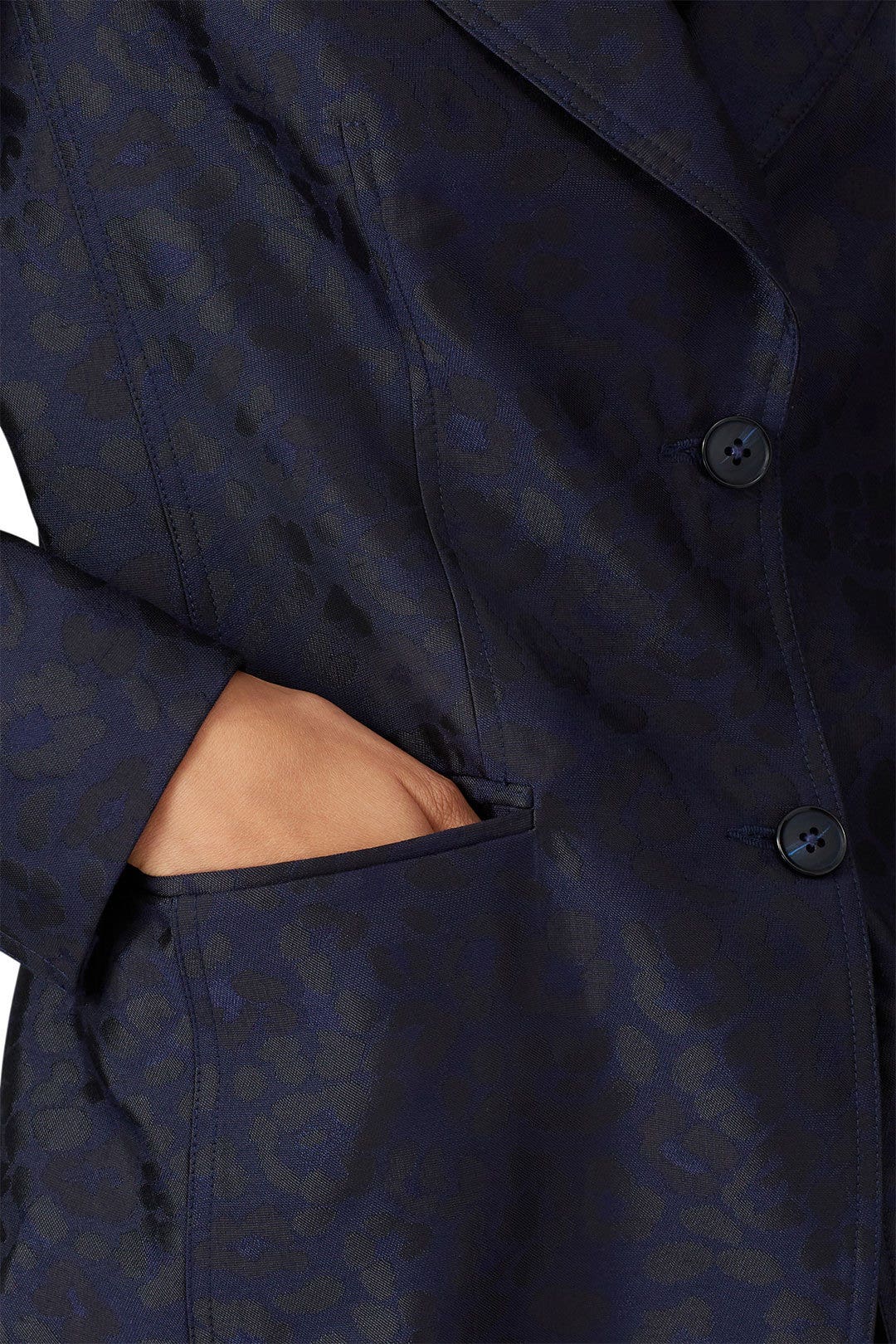 Navy Leopard Jacquard Blazer by Derek Lam 10 Crosby x RTR 3