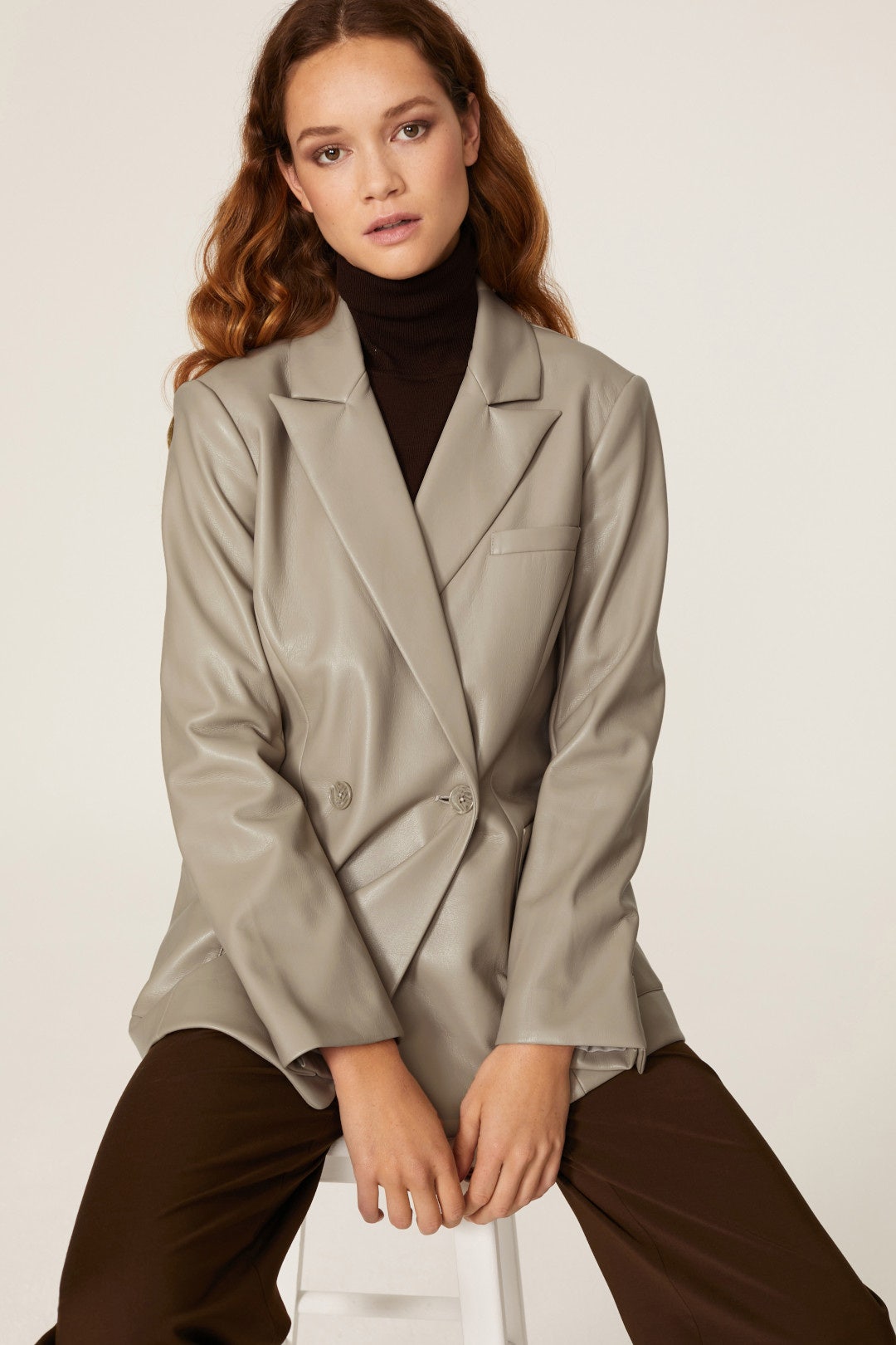 Raelynn Faux Leather Blazer by SIMKHAI 3