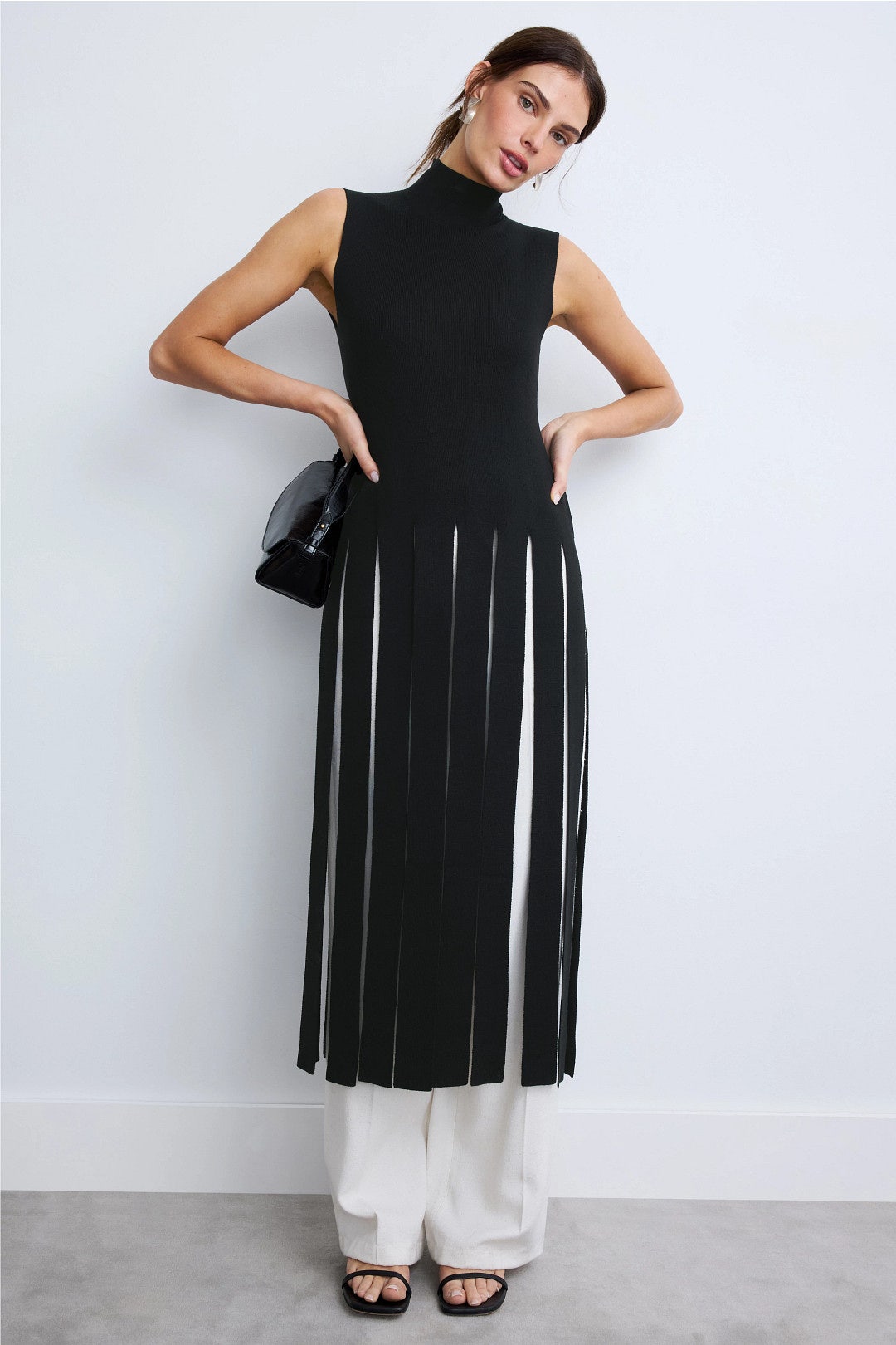 Mock Neck Fringe Sweater by Rosetta Getty x RTR 3